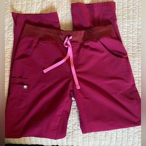 Figs - Dark Magenta - Kade Cargo Scrub Bottoms